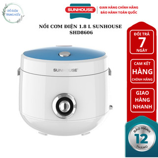 Nồi cơm điện 1.8l sunhouse shd8606 - bảo hành chính hãng 12 tháng