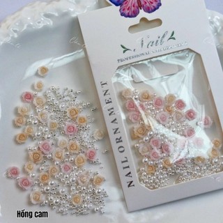 Sét charm hoa hồng hót hít đính móng/ Charm hoa hồng mix màu gắn móng