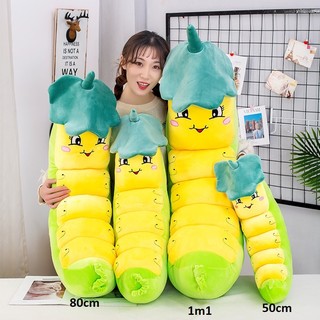 Gấu bông sâu khoai xanh, gối ôm hình chú sâu đậu dễ thương , thú nhồi bông vải nhung mịn 4 chiều Bullystore SK01