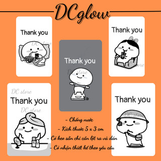 Tem nhãn dán 30x50cm DỄ THƯƠNG, sticker niêm phong có keo dán túi giấy, thùng carton, gói hàng, meme cảm ơn thank you