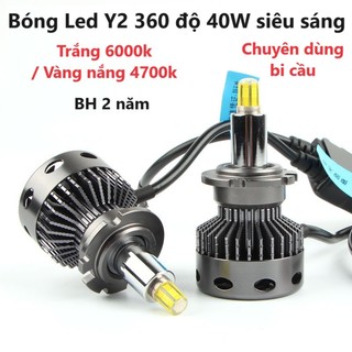   Bóng Led 360  1 cặp Bóng led Y2 360 độ 40W siêu sáng chuyên dùng cho bi cầu trắng   vàng nắng 