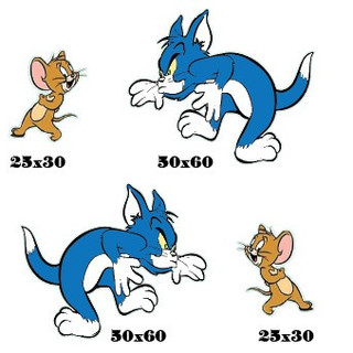 Bộ tom&jerry dán xe ô tô, xe con, xe 7 chỗ độc đáo