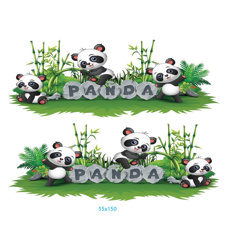 Bộ tem gấu trúc panda dán xe tải, xe con