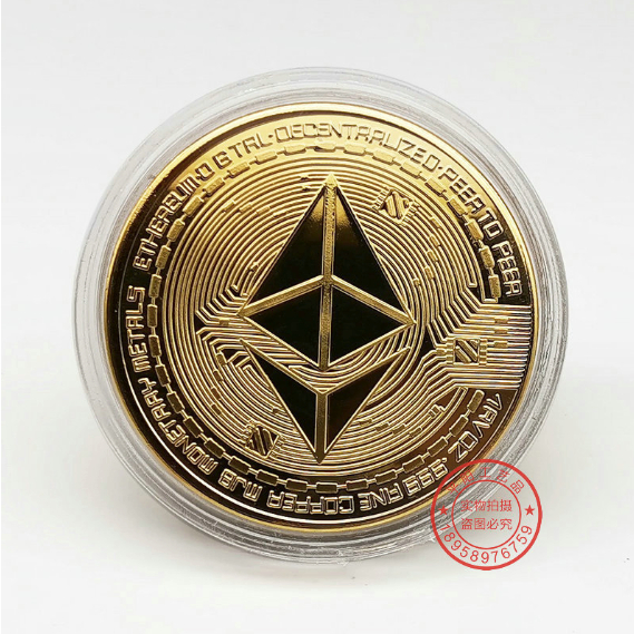 Đồng Tiền Vàng ETH 24 + Hộp Nhựa Đi Kèm/ Đồng Xu Ethereum H273