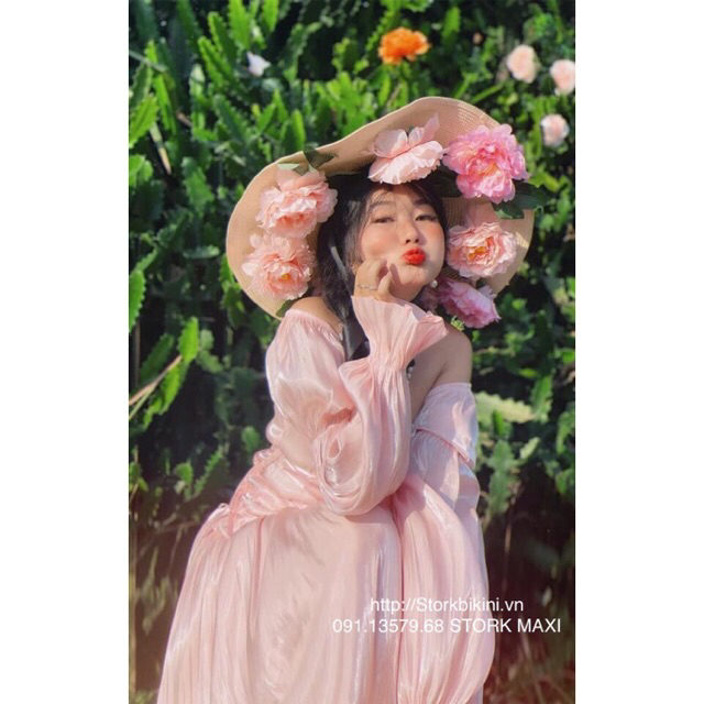Đầm maxi đan eo tơ organza cao cấp ( có sẵn tại Stork Maxi)