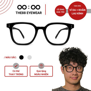 Gọng kính nam nữ THE88 dáng vuông cao cấp tròng giả cận 0 độ dáng to phong cách tối giản KC40