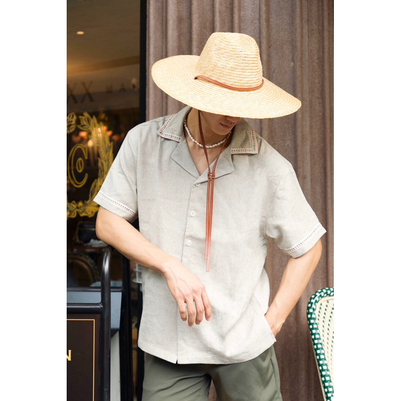 ÁO CONTRAST HEM CUBAN SHIRT