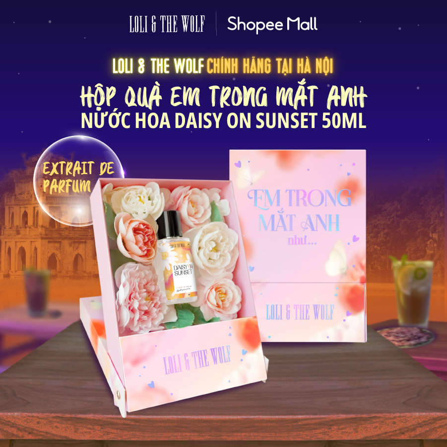 Set Quà Tặng Bạn Gái EM TRONG MẮT ANH Loli & The Wolf - Nước Hoa JASMINE AFTER RAIN/DAISY ON SUNSET Thơm Mát Chai 50ml