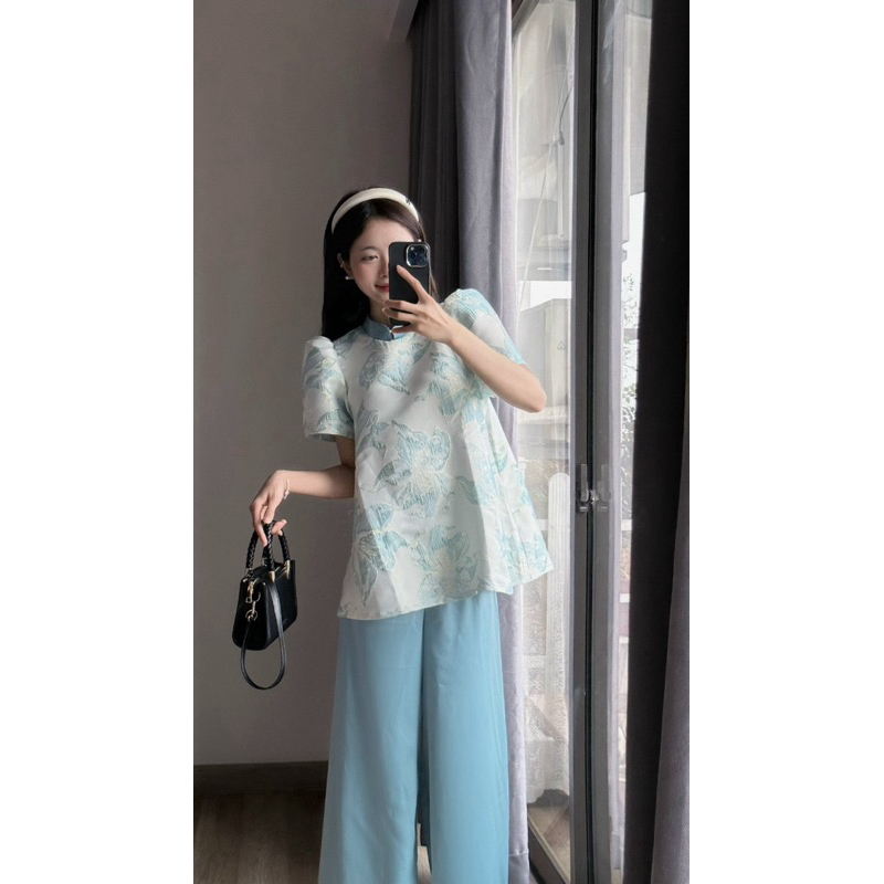 Set áo cách tân kèm quần lụa 2 màu