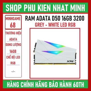 Combo 10 ram máy tính pc adata xpg d50 rgb 16gb 3200mhz ddr4 chính hãng bảo hành 60 tháng lỗi 1 đổi 1