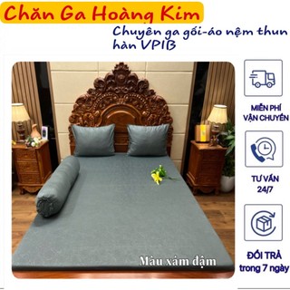 Thun gấm màu bộ ga gối vỏ ôm khóa kéo may bít đầu