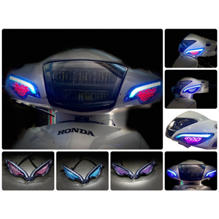 xi nhan led audi tổ ong demi xe wave lắp cho wave a 100, 110 wave s100 wave rs100 bảo hành 1 năm