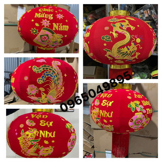 Đèn lồng đỏ vải nhung #40 #60 #80 #100 trang trí tết cổ truyền