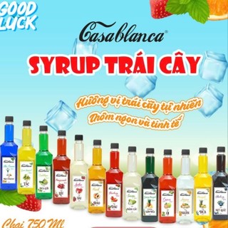 Siro syrup casablanca chai 750ml, syrup làm trà trái cây, đá bào, các loại thức. uống pha chế đủ vị
