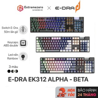 Bàn phím máy tính gaming có dây e-dra ek312 alpha - beta - e-dra switch - led rainbow - chính hãng