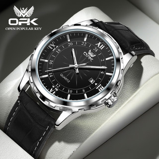 OPK Đồng Hồ Nam Dạ Quang Dây Da Chống Nước Lịch Đơn Giản đồng hồ nam cao cấp đồng hồ nam cơ đồng hồ nam dây da
