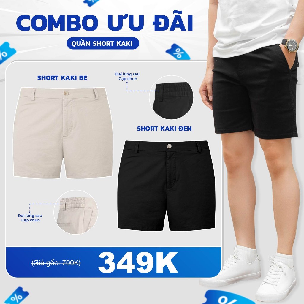 Combo Ưu Đãi 2 Quần short thun Kaki 1/2 thun phong cách năng động, trẻ trung, chất liệu sang trọng