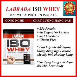 Labrada Iso Whey 5Lbs 2,3kg [Chính hãng] - Bổ sung Protein cao cấp, tăng Cơ, Zero Sugar, Zero Cholesterol, No Lactose