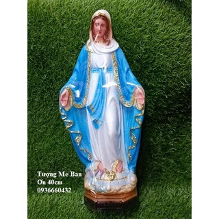 Tượng Đức Mẹ Ban ơn cao 40cm màu nâu, trắng, xanh chất liệu nhựa composite tượng trang trí công giáo