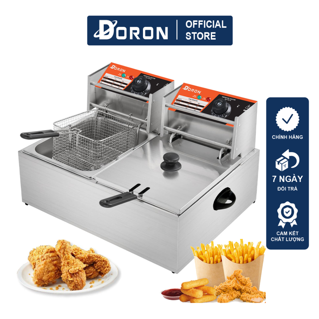 Bếp chiên DORON 5000W gia nhiệt kép, điều chỉnh 50 - 250 độ