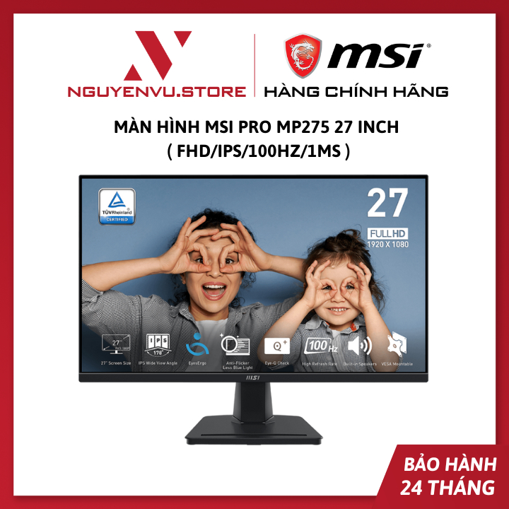 Màn Hình MSI PRO MP275 27 inch ( FHD/IPS/100Hz/1ms ) - Hàng Chính Hãng