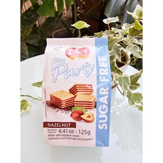  Bánh xốp kem hạt dẻ không đường Lago Mini Hazelnut 125gr - Sản xuất tại Ý 