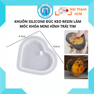 Khuôn silicone đúc keo resin hình trái tim làm móc khóa mini - trường thịnh sài gòn
