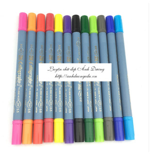 Bút Gothic Zig Calligraphy II 12 màu 1 đầu 3.5 1 đầu 2.0 (N)