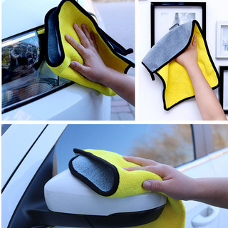 Khăn lau chuyên dụng microfiber 2 lớp, siêu thấm không rụng lông, thấm hút nước tốt,
