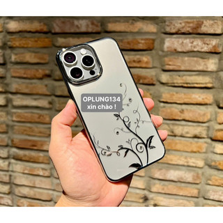 Ốp lưng iPhone 15promax, kiểu đính đá swarovski cao cấp Memumi hoạ tiết hoa xinh sang trọng lưng trong