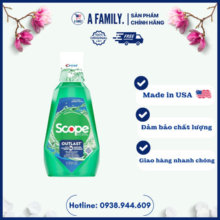 Nước Súc Miệng Crest Scope - Fresh Mint Outlast Mouthwash Rince Bouche Làm Sạch Răng Từ Sâu Bên Trong 1L