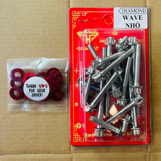 Combo ốc lốc máy wave/dream - wave rs - wave17- wave nhỏ inox304