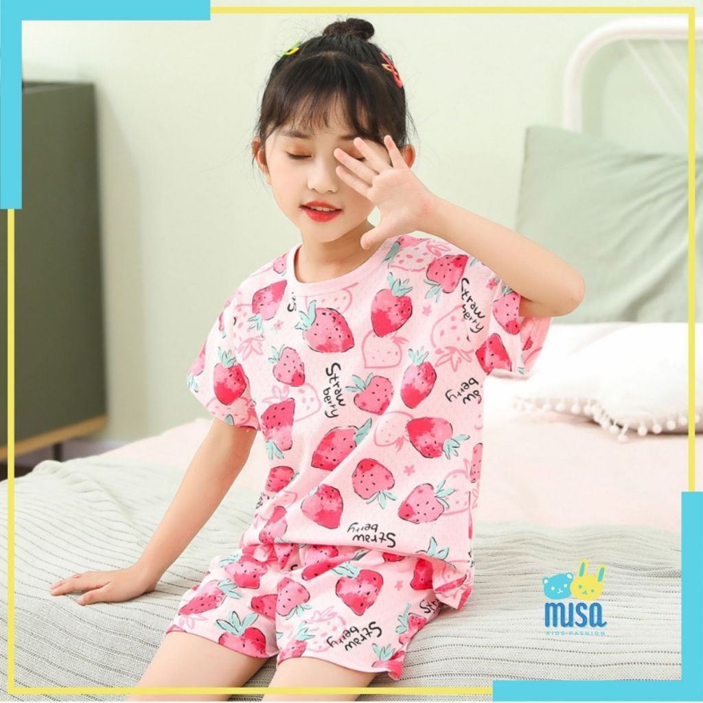 Đồ Bộ Bé Gái, Đồ Ngủ Cotton, Có Lưới Thoáng Khí, Hoạ Tiết Siêu Cute, Form Rộng Rãi Mát Mẻ Mặc Hè