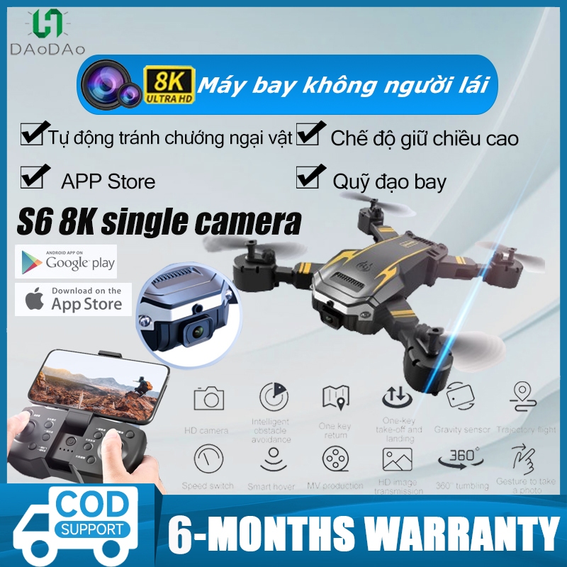 Flycam Camera Mini S6 Max -UAV Tích Hợp Điều Khiển Từ Xa Quadcopter Chống Rơi Cảm Biến 8K Drone Gimbal Camera-máy Ảnh Đơ | BigBuy360 - bigbuy360.vn