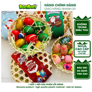 Giỏ trứng Hatchimals - giỏ quà tặng bé gồm có 10 trứng Hatchimals không trùng mẫu thú, chủ đề Noel
