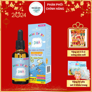 Dha nhỏ giọt mini drops natures aid vị chanh cho bé từ 3 tháng trở lên chai 50ml nhà bé bun.