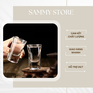 Bộ 6 ly rượu thủy tinh cao cấp, Ly shot uống rượu dày dặn nhỏ gọn loại đẹp