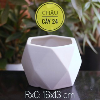 Chậu Sứ Trồng Cây Cảnh văn phòng, Cây Bonsai, Cây Phong Thủy Hình Đa Giác