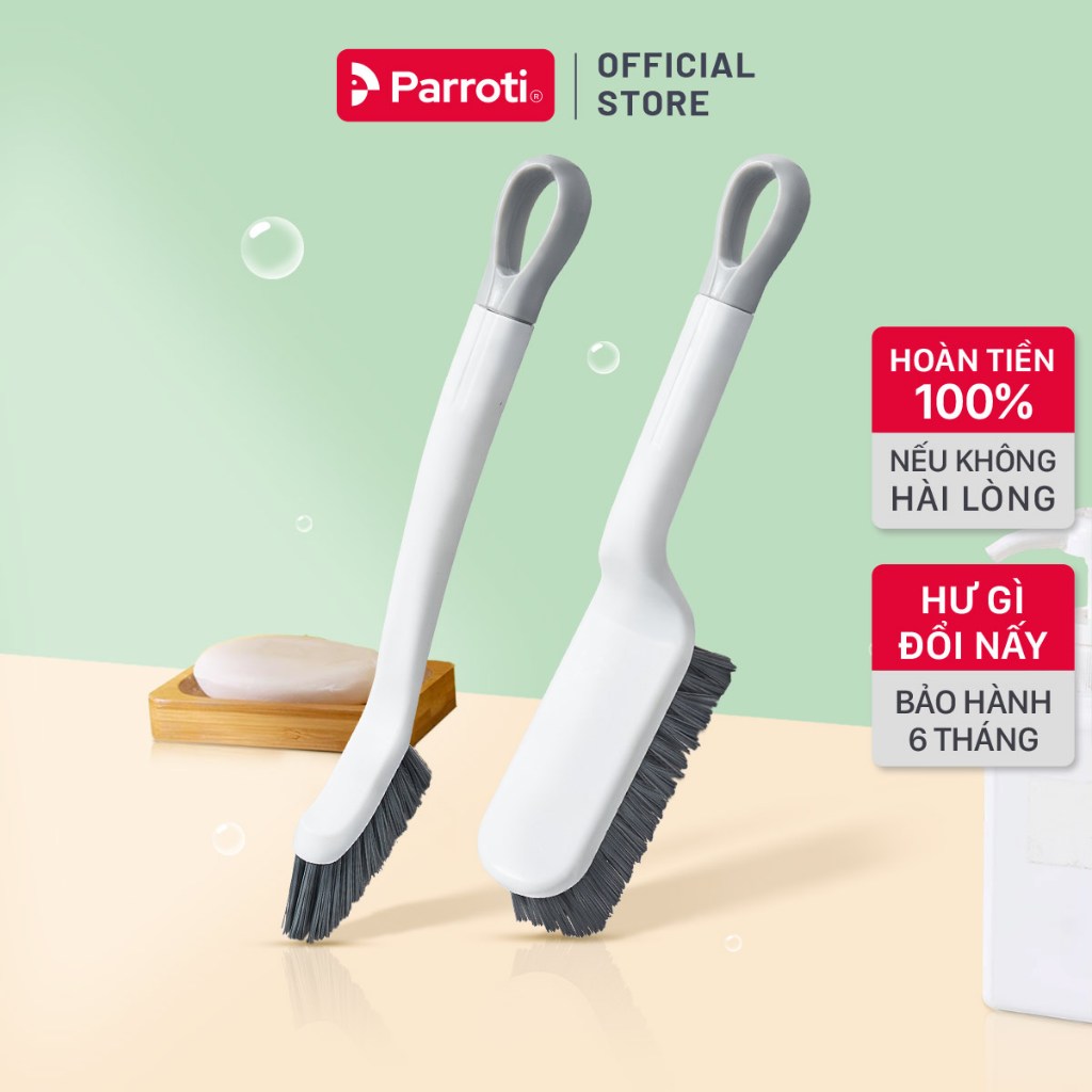 Chổi cọ vệ sinh đa năng, bàn chải vệ sinh cao cấp, gồm 2 bàn chải - Parroti Brush BR01