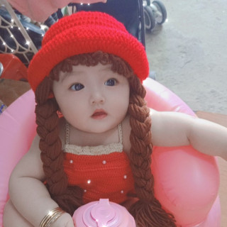 Nón len handmade có 2 bím tóc dài kiểu vành lật - Dương liễu handmade