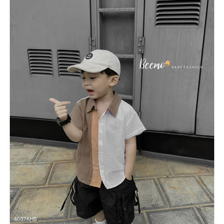 Áo sơ mi đũi cổ đức cá tinhs bé trai