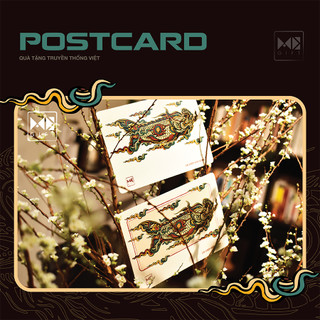 Bưu thiếp postcard "cá chép hóa rồng" quà tặng lưu niệm