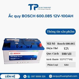 Ắc quy BOSCH DIN600.085 12V-100AH