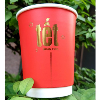 50 Ly giấy cafe tết 2 lớp 12oz(360ml),16oz (520ml) dùng một lần ~ 360ml giữ nhiệt, chống thấm cao cấp