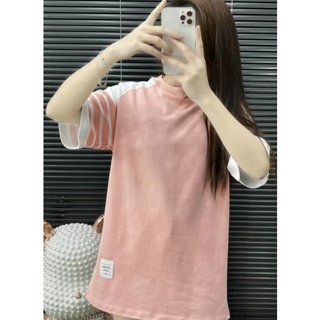 Áo Phông Thôm 4 sọc Tay, áo thun nam nữ phối màu vai siêu cá tính