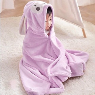 Khăn Tắm Cho Bé, Khăn Choàng Tắm Có Mũ, Áo Choàng Tắm Cho Bé Đi Biển 70x140Cm, Áo Choàng Tắm Cho Bé Có Mũ Vải Bông