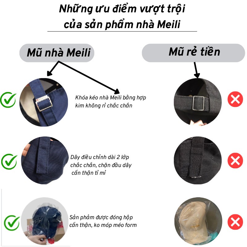 Mũ lưỡi trai nam nữ thời trang compo giá hời mẫu hot nhất nón kết form chuẩn thời trang, nón lưỡi trai nam nữ Meili