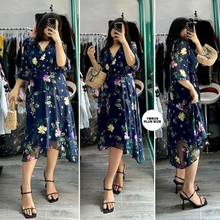[virusplussize]Đầm DK.NY hoa chất voan bigsize xuất xịn