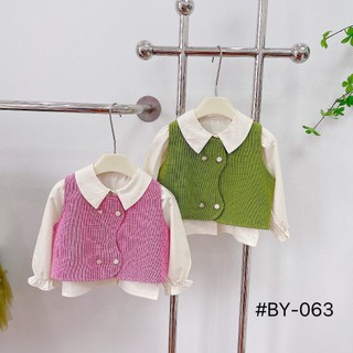 Set áo gile dạ phối sơ mi-Q063
