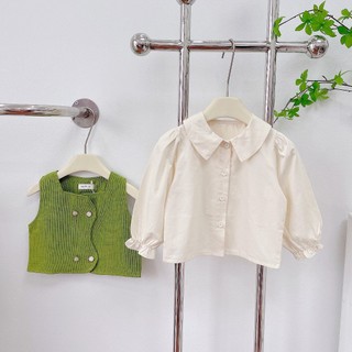 set áo gile dạ phối sơ mi-Q063